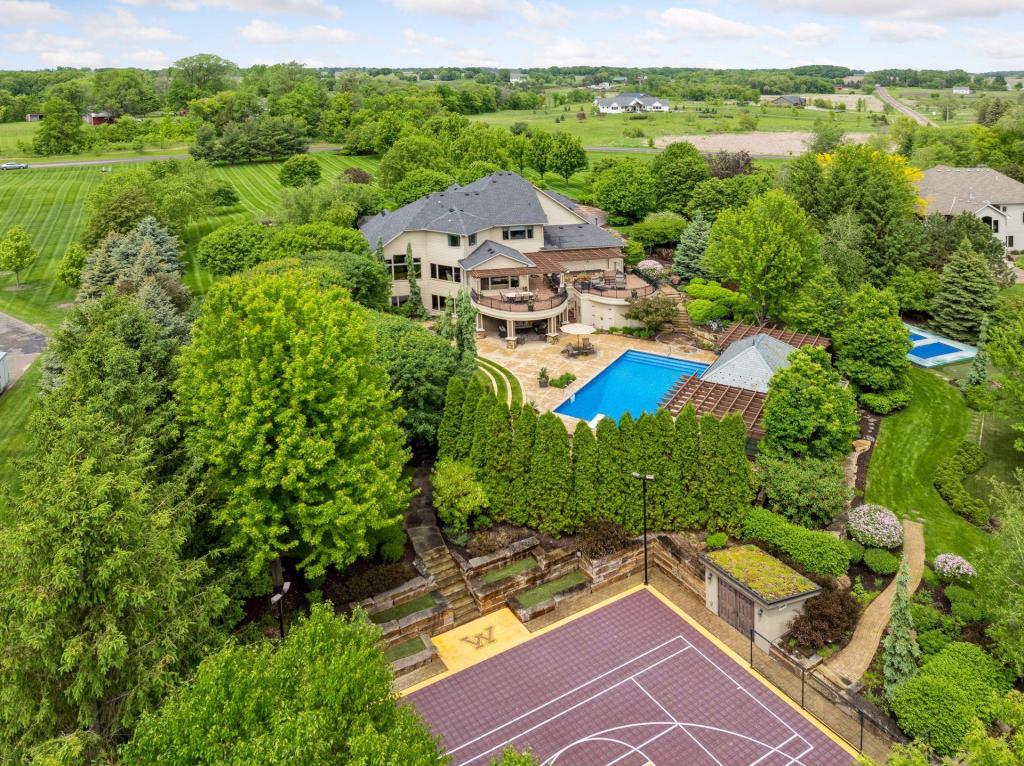 Aerial view of the property